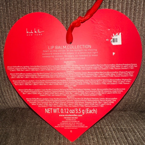 Nicole Miller Lip Balm Set-Raspberry, Watermelon, Cherry, Strawberry, Blackberry - Picture 4 of 4